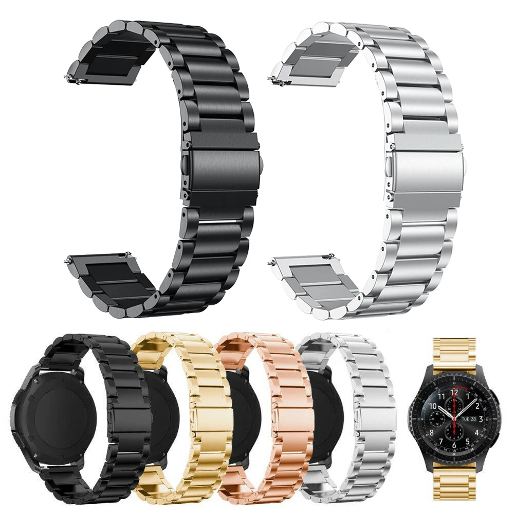 Sleek Metal Watchband - 18mm/22mm Adjustable Bracelet Strap
