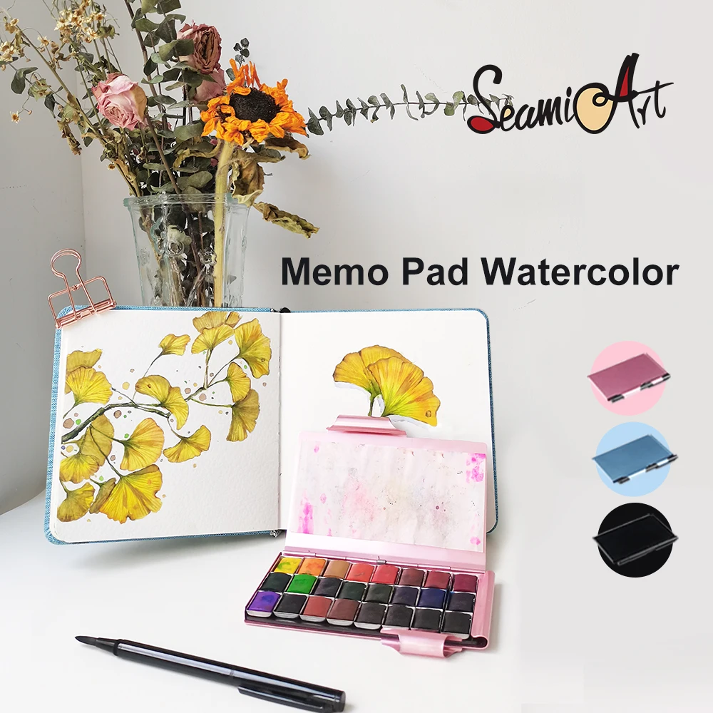 24color Watercolor Painting Set with 1pc Metal Painting Brush Pen Palette watercolor painting set watercolor paint watercolor pigment