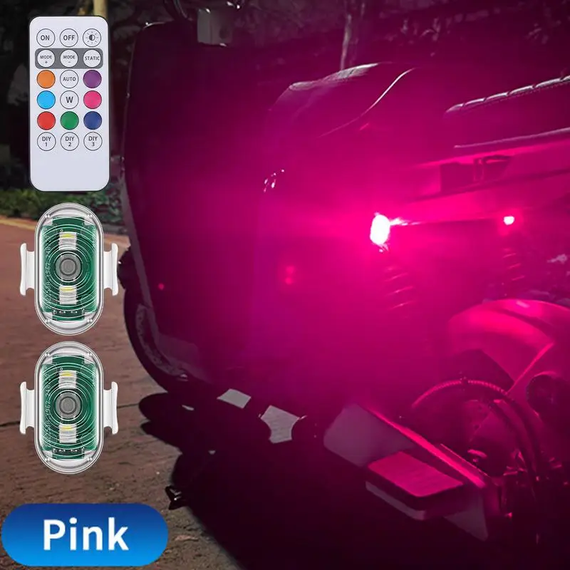 

Motorcycle Flashing Light 2pcs Motorbike Lights LED Flash Position Wireless Light Aircraft Airplane Helicopter Warning Lights