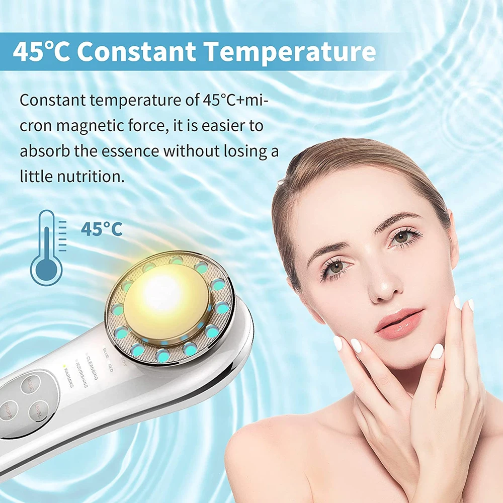 Portable Galvanic Facial Machine 7 in 1 High Frequency Face Massager  Microcurrent Skin Firming Machine Skin Improve Roller Tools