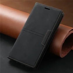 Magnetic Leather Wallet Case - Premium Protective Cover for Samsung Galaxy Series (Black)