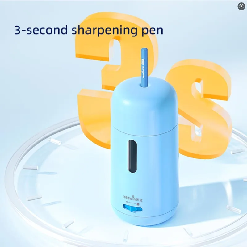 텐윈 전동 연필깎이 (6-8mm 연필용) 문구류 충전식 배터리 자동 연필깎이 신학기용