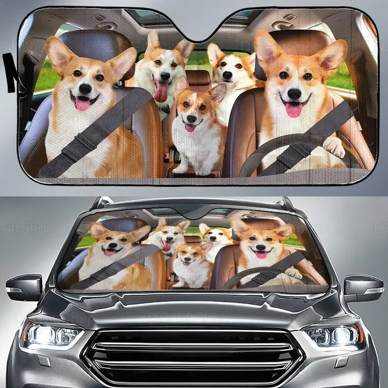 

Corgi Car Sunshade, Corgi Car Decoration, Corgi Lover, Auto Sun Shade, Dog Car Sunshade, Gift For Her, Gift For Dad LNG212204G01