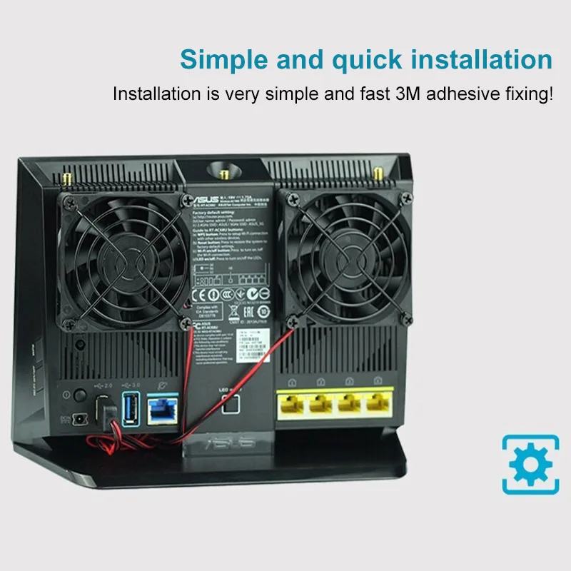 Rt-Ac68U/Ac86U/Ac87U/R8000/Ac5300 Ventola Di Raffreddamento Del Router 70X70X15Mm 5V 0.2A Adatta Per Asus Rt-Ac68U Ac86U Tenda Ac15