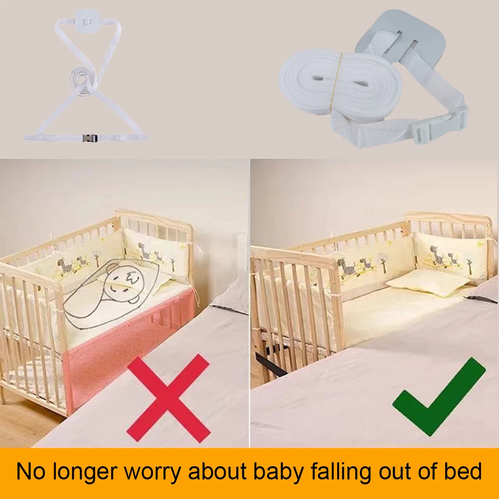 Baby Bed Connector Strap Mattress Strap Belt Sheet Baby Fixing Fasteners Holder Crib Bridge Ropes Anti-skid Belt Safety Straps