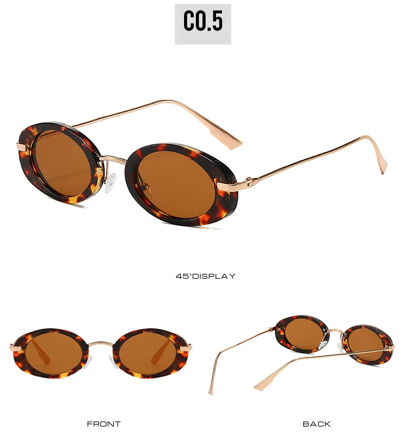 2025 neue Metall Punk Oval Sonnenbrille Mode Frauen Männer Shades Trends Luxus Marke Leopard Sonnenbrille Weibliche Retro Strand UV400 – Detail 11