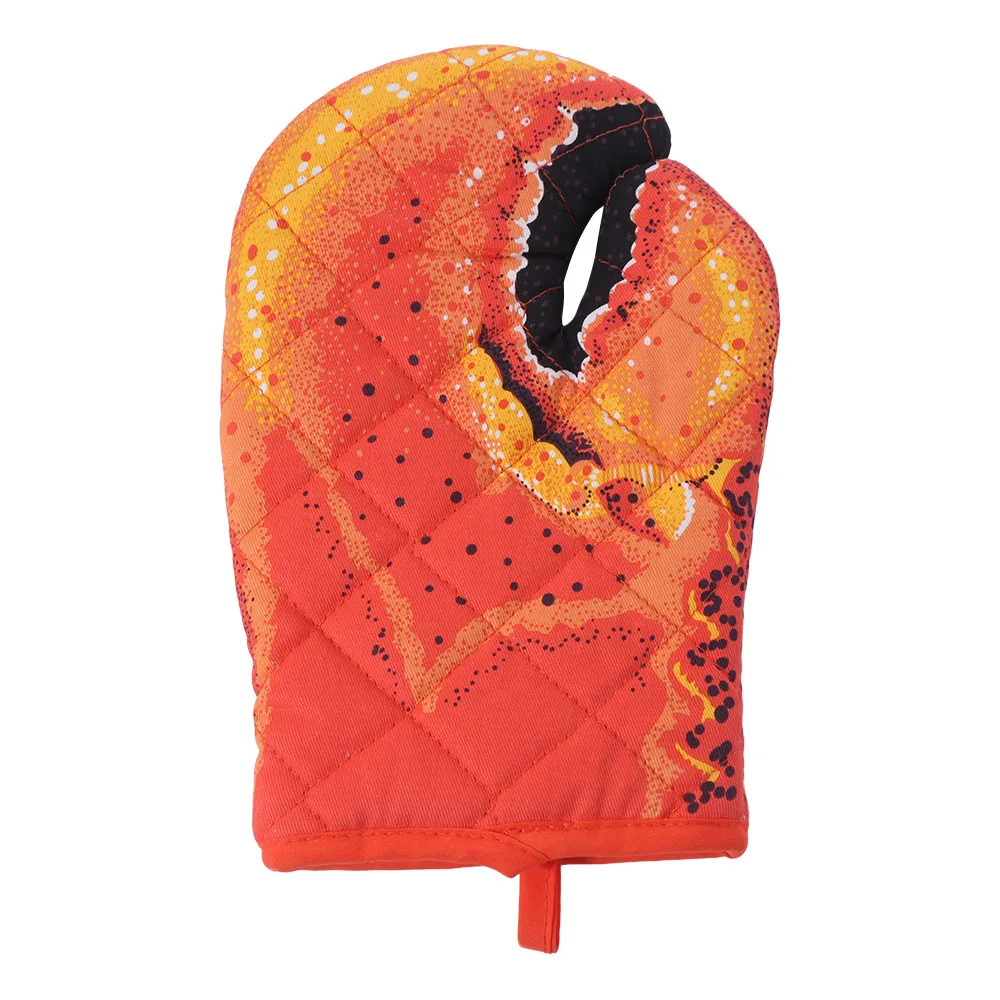Oven Special Thickening Crab Shape Oven Gloves Versatile Non-Slip Heatproof Mitten Durable Cotton Microwave Gloves Cooking