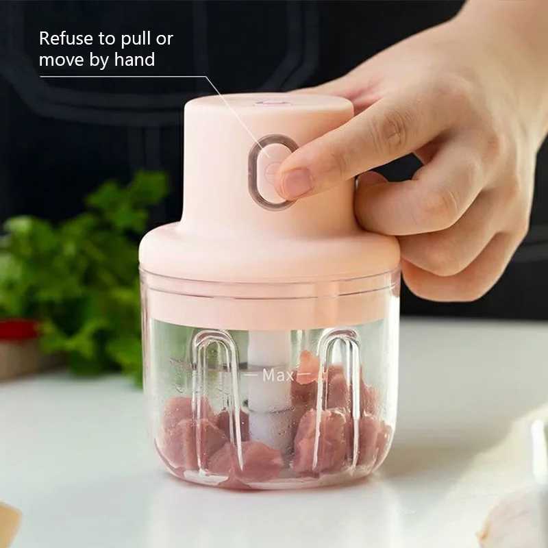 Meat Grinder Electric Garlic Crusher Food Chopper Mini Garlic Masher Vegetable Chopper Machine USB Wireless Kitchen Blender Tool 4