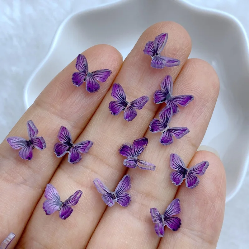 귀여운 미니 나비 시리즈 수지 피규어, 플랫백 장식, 쥬얼리 제작, 매니큐어 헤어웨어 액세서리, 7*9mm, 30 개, 신제품