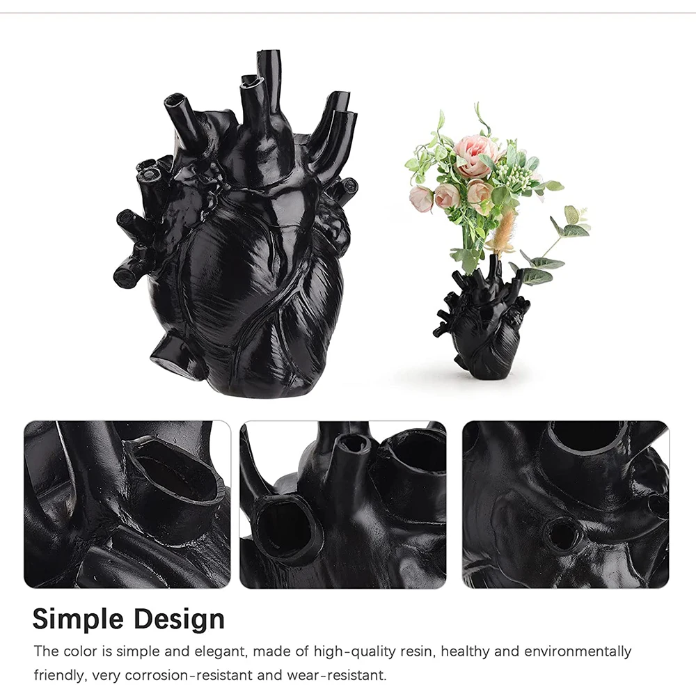 Vaso cuore anatomico per fiori scultura a forma creativa arte  personalizzata resina Desktop decorazione della casa regalo per soggiorno -  AliExpress