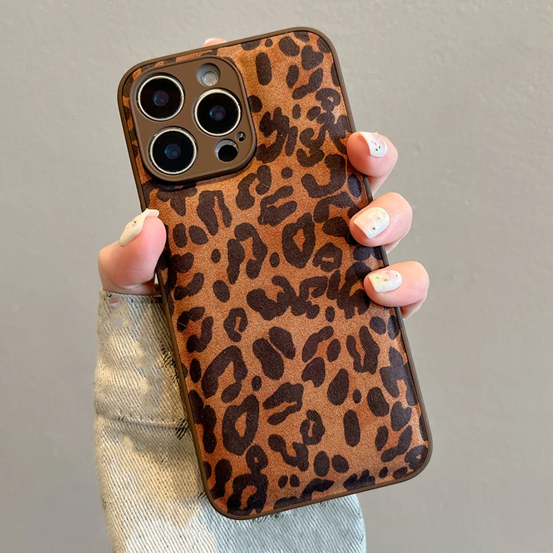 Fashion Leopard Print Leather iPhone Case