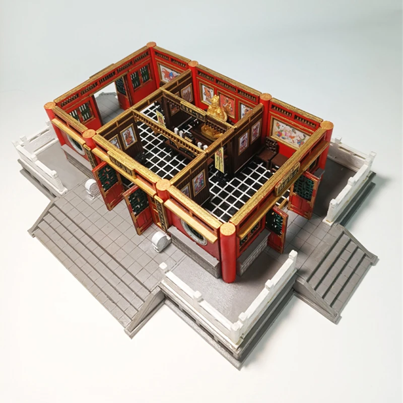 DIY miniatuur poppenhuis kit, 3D Chinese stijl oud gebouw binnenplaats model, handgemaakte houten mini-huis bouwspeelgoed creatief verjaardagscadeau DIY miniatuur poppenhuis kit, 3D Chinese stijl oud gebouw binnenplaats model, handgemaakte houten mini-huis bouwspeelgoed creatief verjaardagscadeau