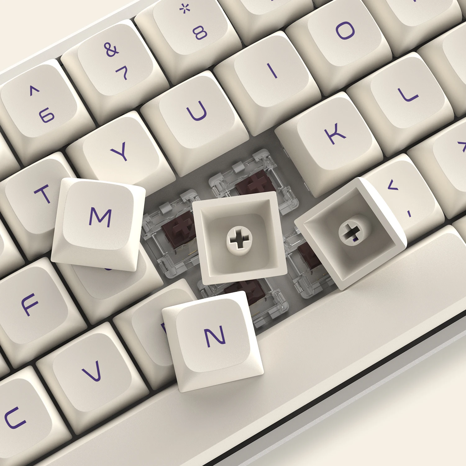Voilet Leite Xda Perfil Keycap Switches Cherry Gateron mx Teclado Gamer Sublimação Dye Pbt 60 65 75 100 134 Chave - Imagem 2