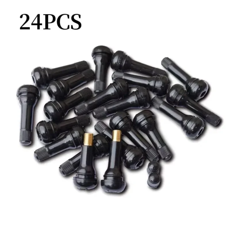 Premium Black Snap-in Tubeless Tire Valve Stems with Caps – High Quality Rubber Car Accessories