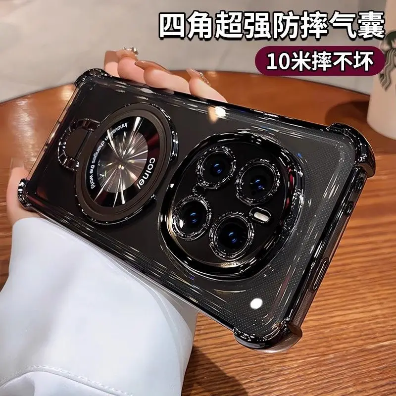 Luxury Electroplating Silicone Transparent Stand Case with Bumper Protection