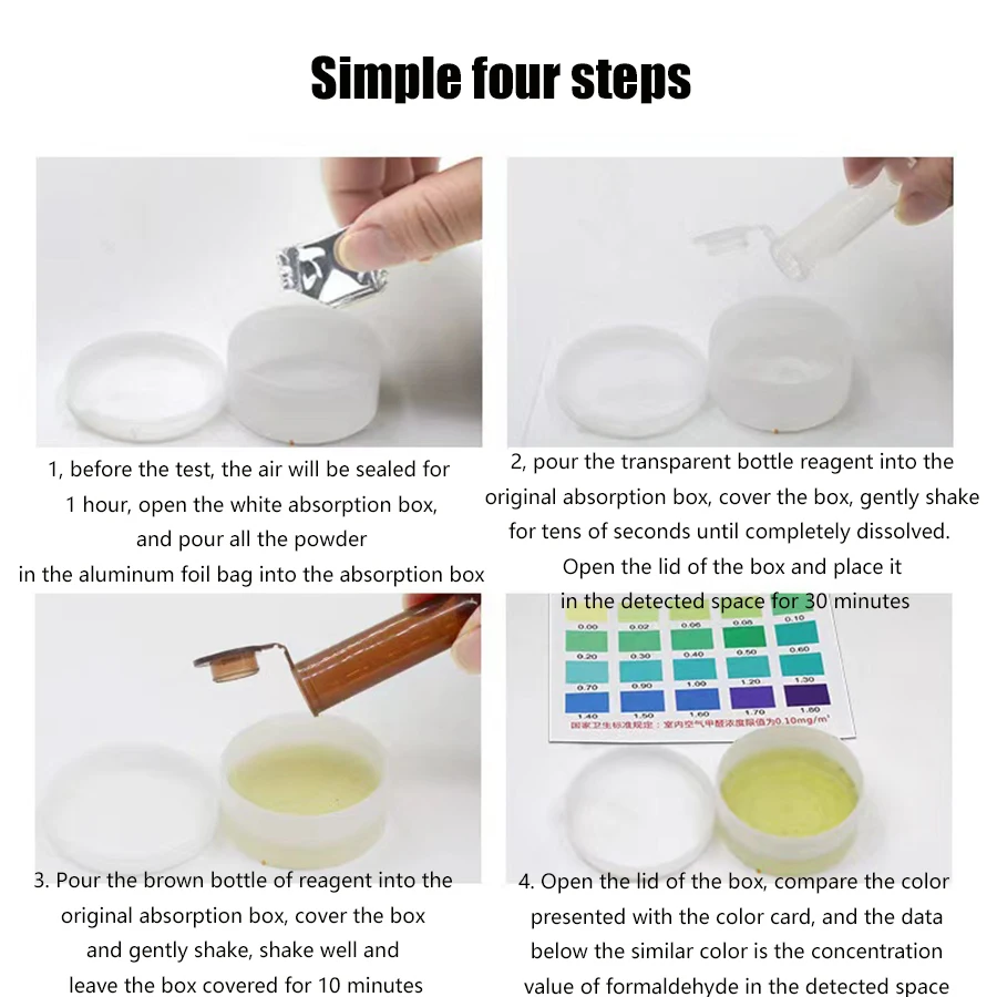 4pcs formaldehyde detection home self-test formaldehyde removal magic new house indoor self-test box test paper for