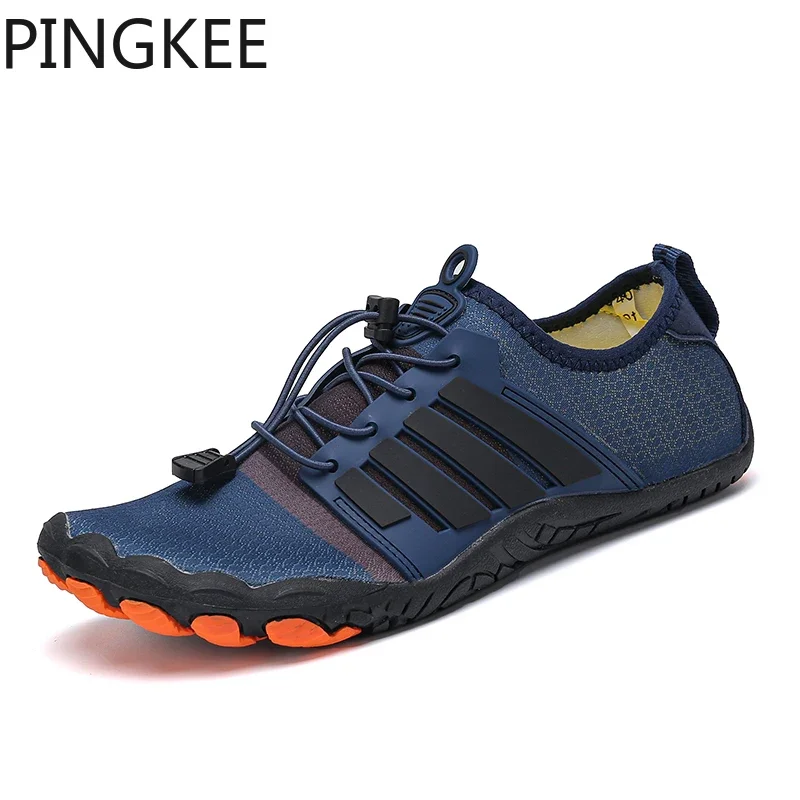 PINGKEE Unisex Air Mesh Upper Wading Beach Drainage Barefoot Diving Water Lace Lock Aqua Fitness Swimming Shoes For Men Women 3