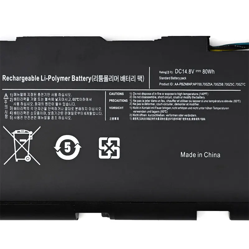 Bateria do Portátil para Samsung Np700z5b Np700z5c Np770z7e Np700z7c Nt700z5a-s01uk Np700z5c-s01it Np700z7ch Aa-pbzn8np Ba4300318a - Imagem 4