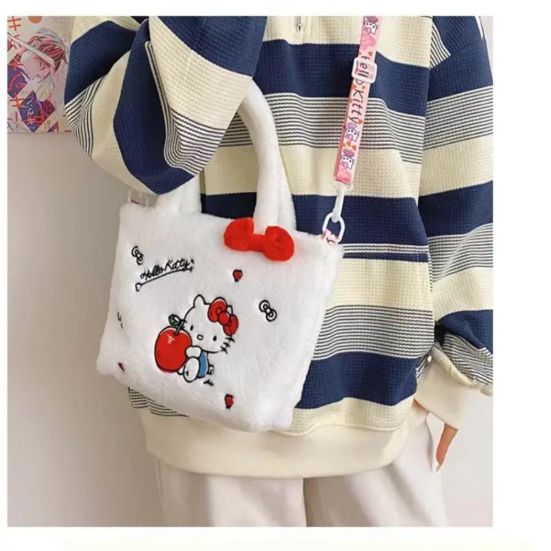 Hello Kitty Cute Bag Women Plush Shoulder Bag Kuromi Cinnamoroll