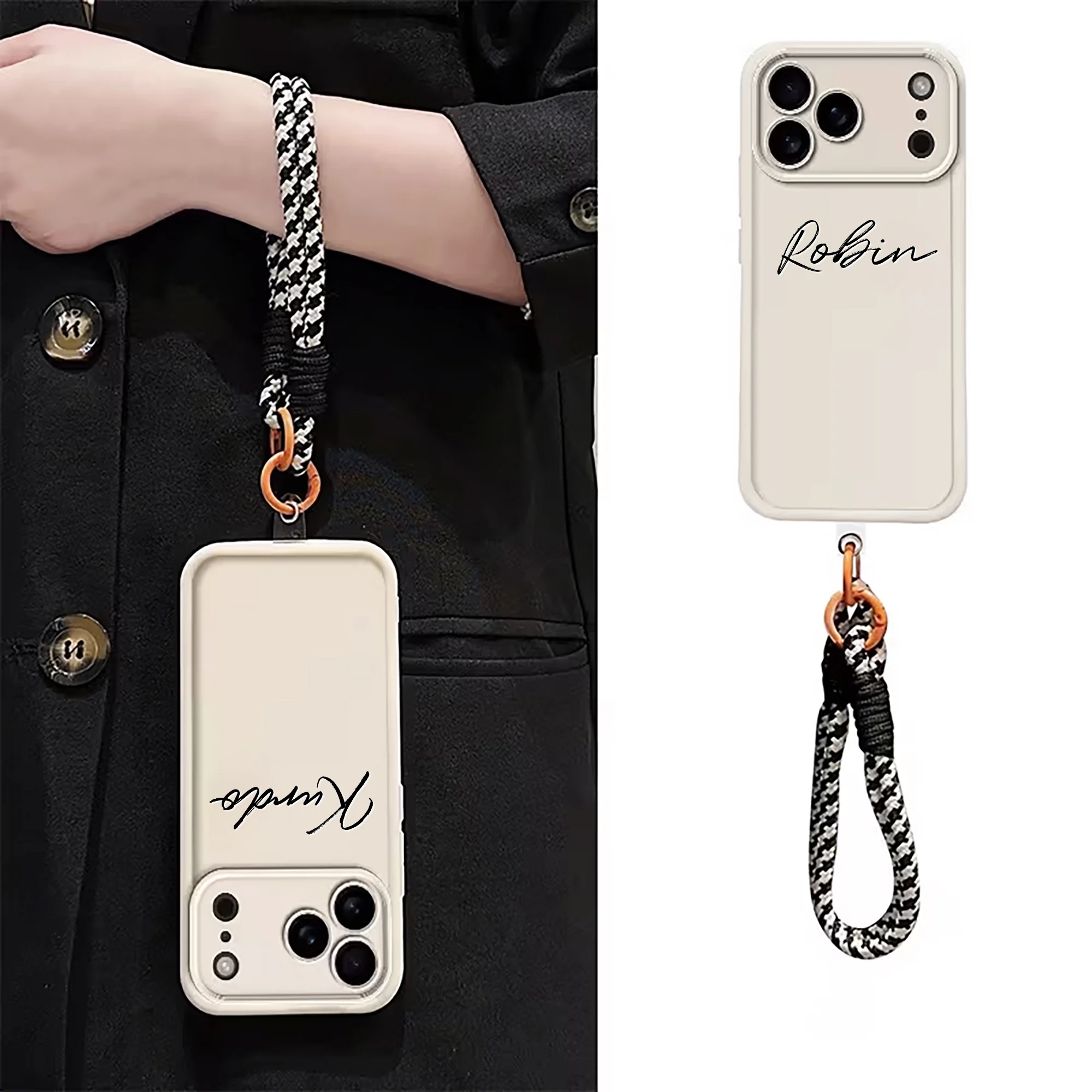 Personalized Custom Name TPU with Lanyard Phone Case For iPhone thumbnail 8