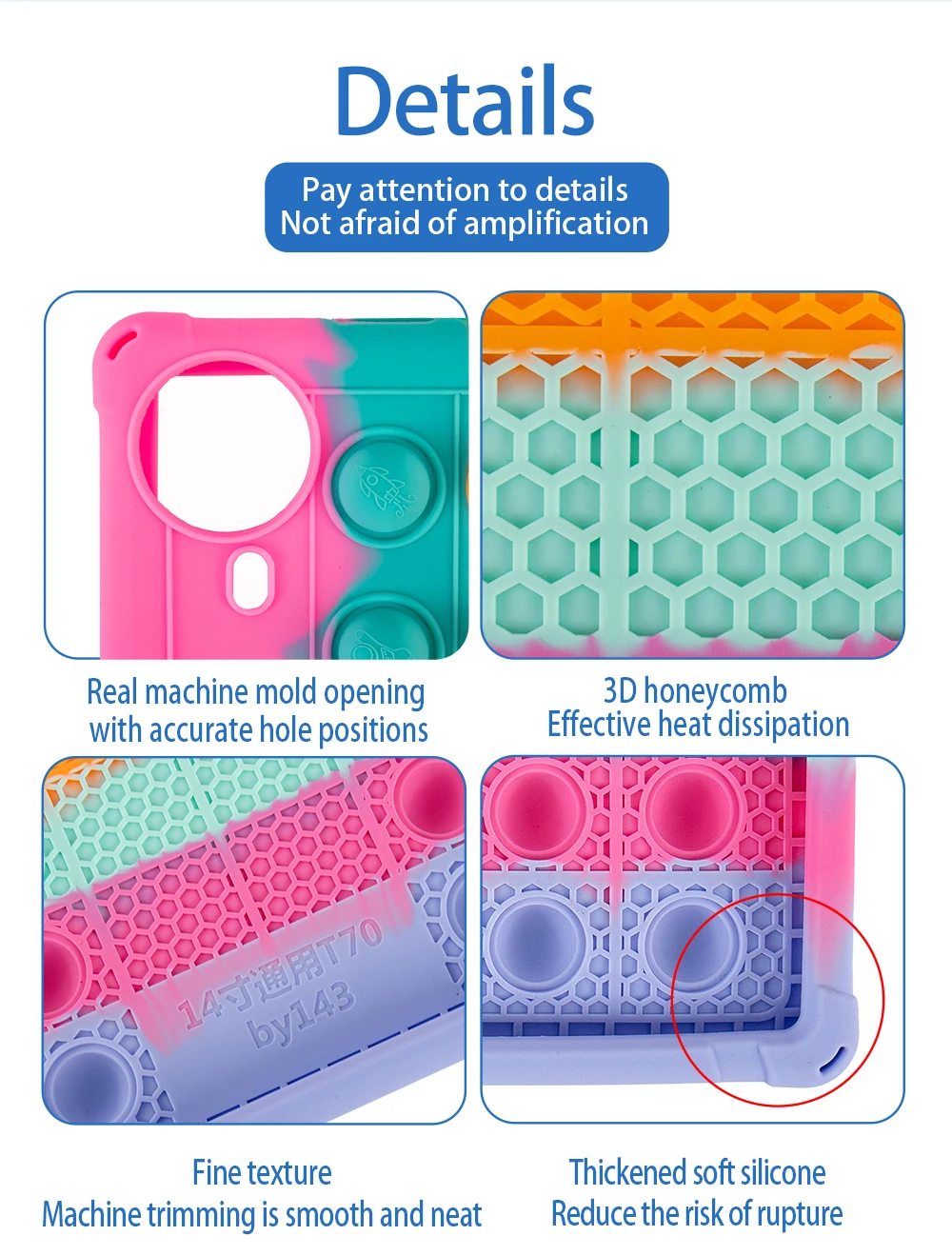 Soft Silicone Shockproof Tablet Case with Multi-Angle Adjustable Stand