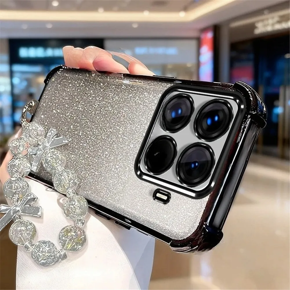 Luxury Glitter Shockproof Phone Case with Lanyard Chain