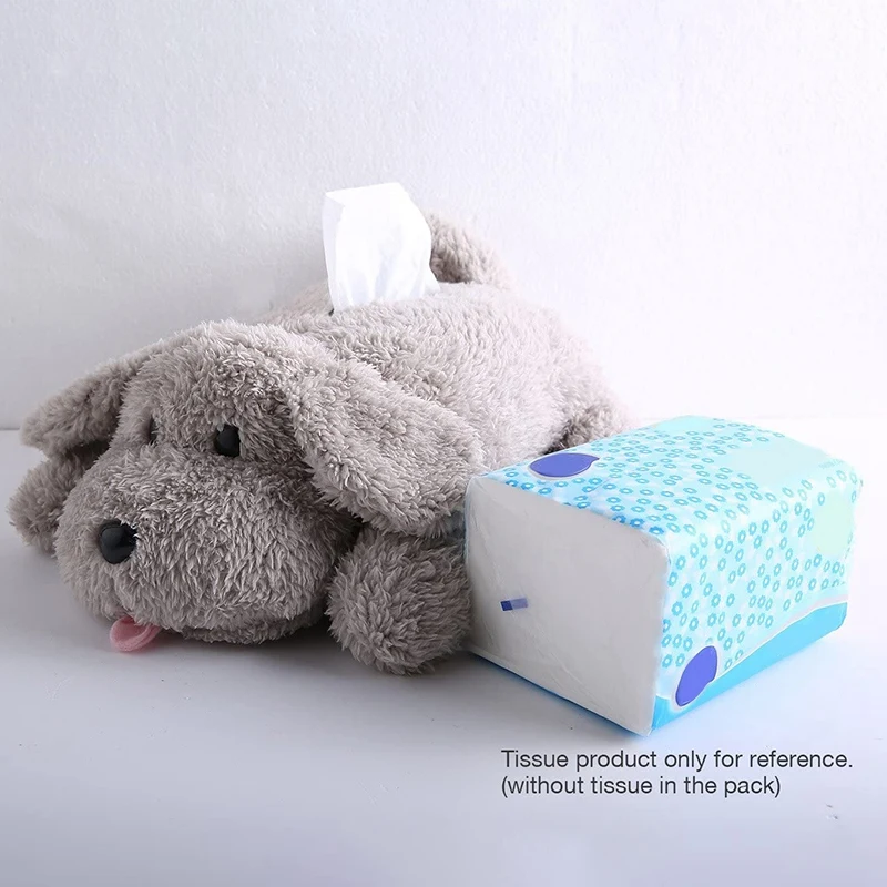 Plush Dog Toy Tissue Holder Cartoon Tissue Cover Paper Holder Napkin Box Paper Storage Box 4