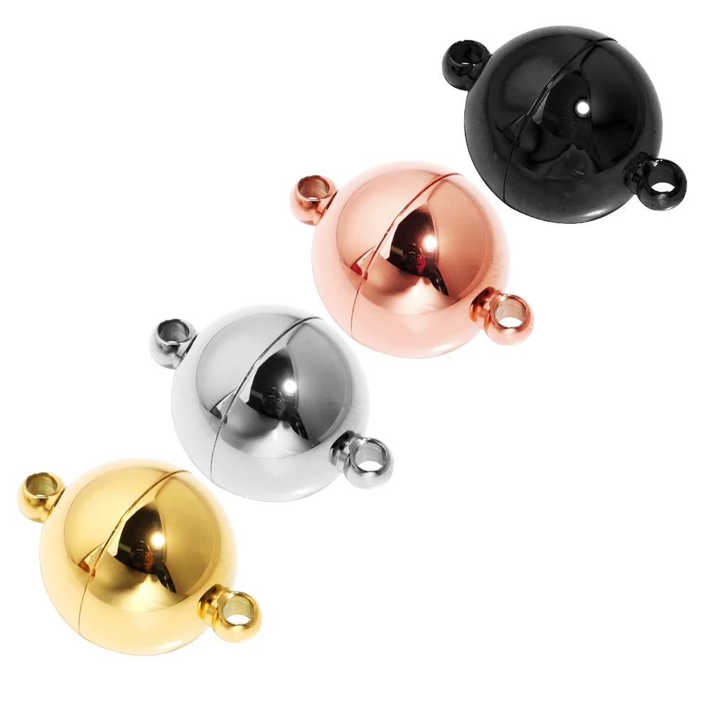 2Pcs Stainless Steel Magnetic Clasps Round Shape Magnetic
