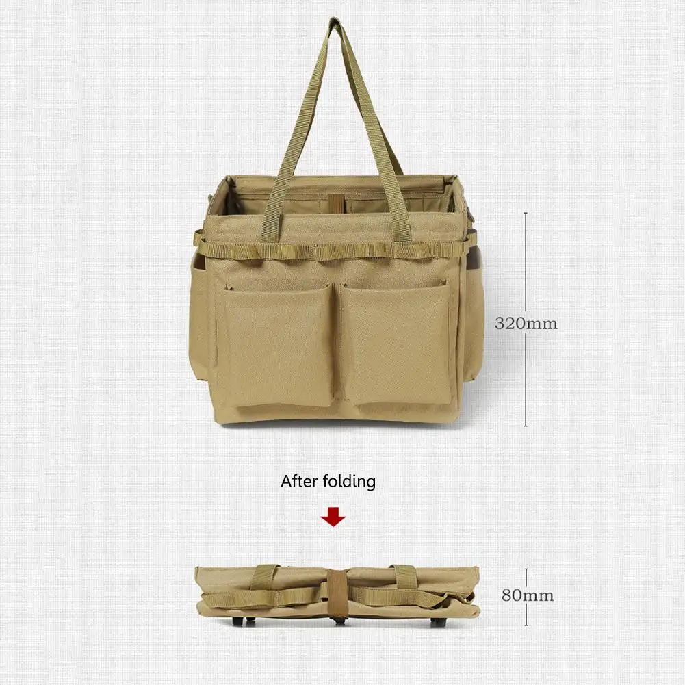Outdoor Camping Travel Tools Storage Large Capacity Bag Folding Firewood Package Handbag Picnic Barbecue Cutlery Organizer storage bag camping storage bag