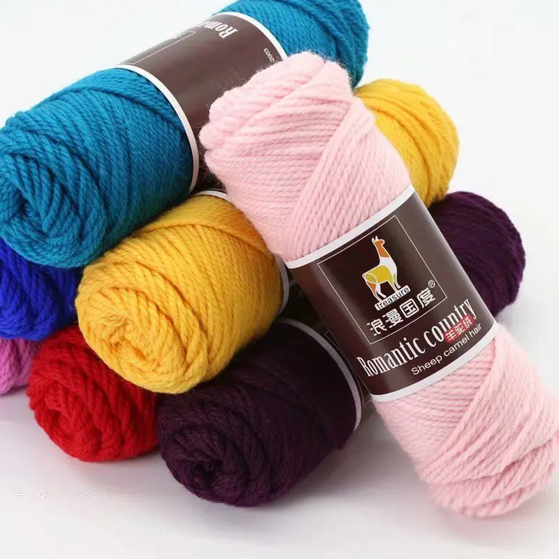 

5pcs=500g/Lot Camel Alpaca Yarn Thick DIY Knitting Chunky Wool Sweater Knitted Bulky Hand Crochet Thread Wholesale Freeshipping