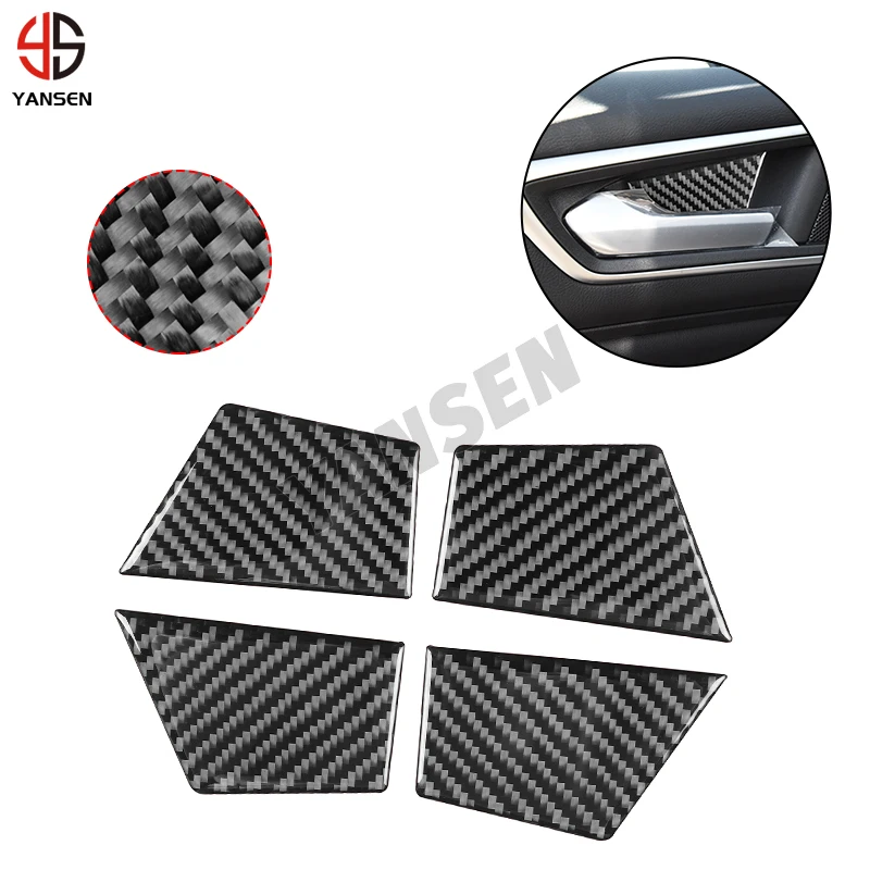 

For Ford Edge 2015 2016 2017 2018 2019 Real Carbon Fiber Inner Door Bowl Trim Sticker Cover Decoration Interior Accessories