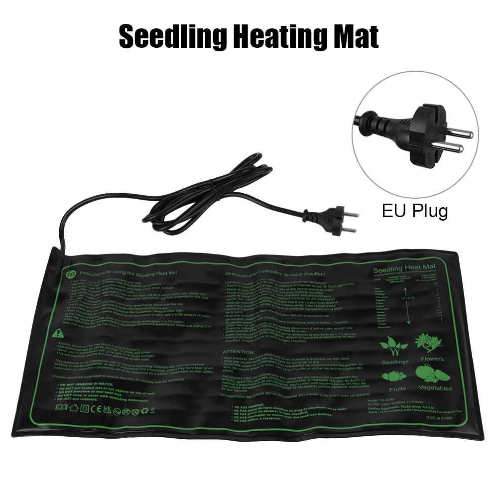 Seedling Heating Mat 50x25cm Greenhouse Plant Seed Germination Propagation Clone Starter Pad 220V EU Plug Waterproof