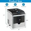 Countertop Ice Maker Water Dispenser Combo 48LBS/24H S-M-L Bullet Ice 6 Mins 5LBS Ice LCD Control Panel Glass Cover Stainless 6