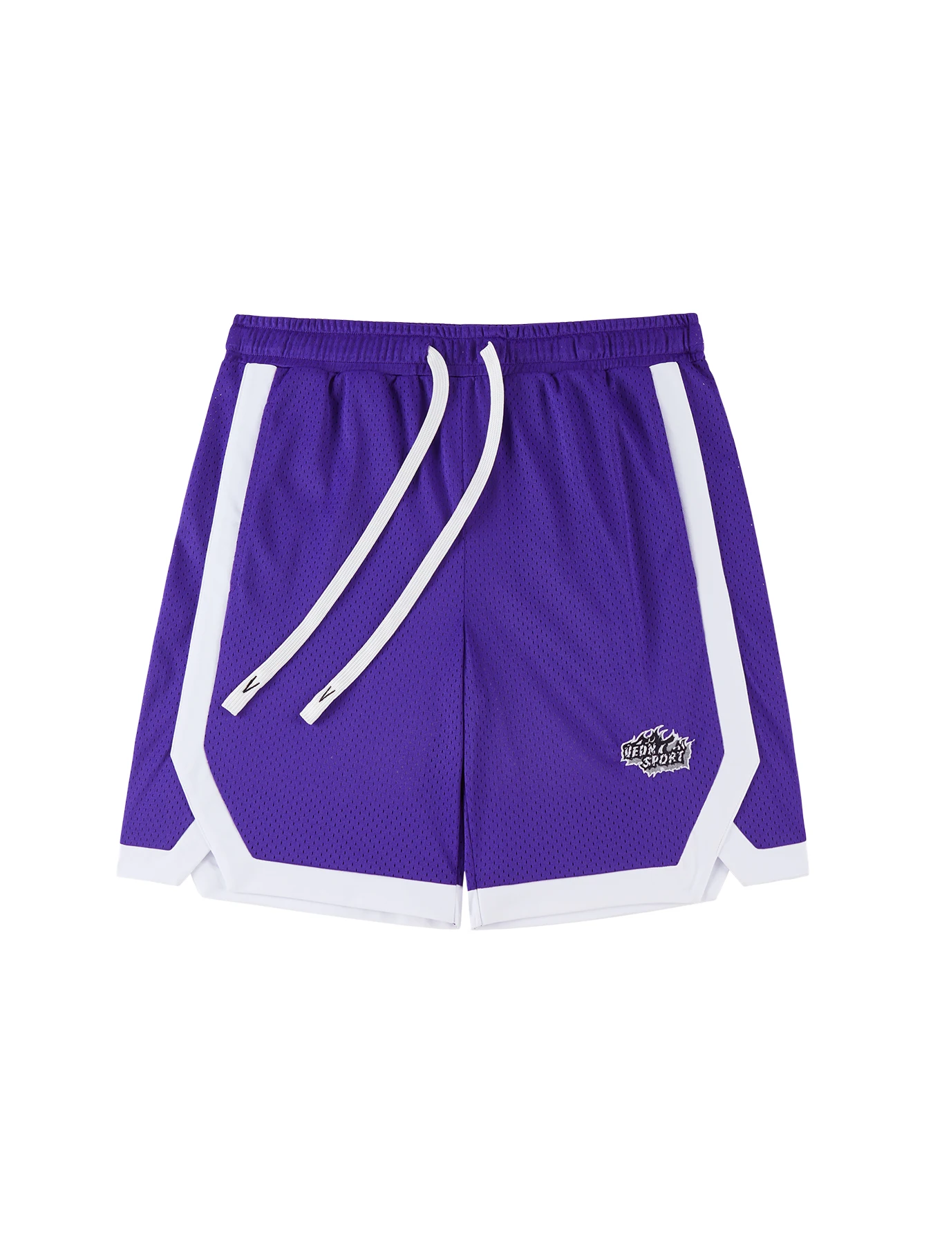 Laker Purple Mesh Basketball Shorts - Close-up