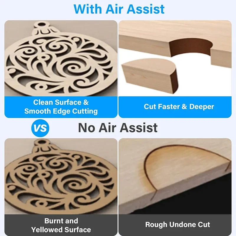 110V 220V 30L/Min 16W Laser Air Assist Pump Air Compressor Laser Engraving Machine Adjustable Speed Low Noise Upgraded Nozzle laser air assist pump