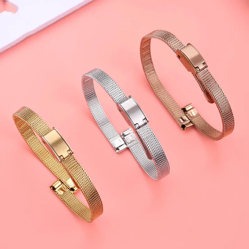 Sleek Women's Stainless Steel Mesh Bracelet Watch Strap - Ultra-Thin Design