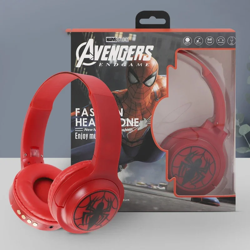 Wireless Headphones Disney Marvel Wireless Bluetooth Headphones HIFI Surround Sound Foldable Laptop Headsets with Mic for Kids Anime Cartoon
