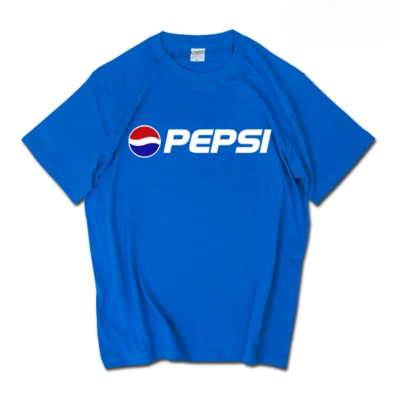 Sommer Neues Trendiges Marken-INS-Pepsi-Cola-Partner-T-Shirt Sprite Coca-Cola Herren- und Damen-Loose-Fit Baumwoll-Paar-T-Shirt mit Kurzen Ärmeln Y2k