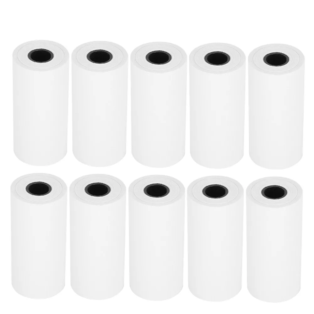 10롤 57*25mm 감열지 롤, 롤당 6m, 종이심 포함, 신용카드 용지, 오래 지속되는 선명한 인쇄
