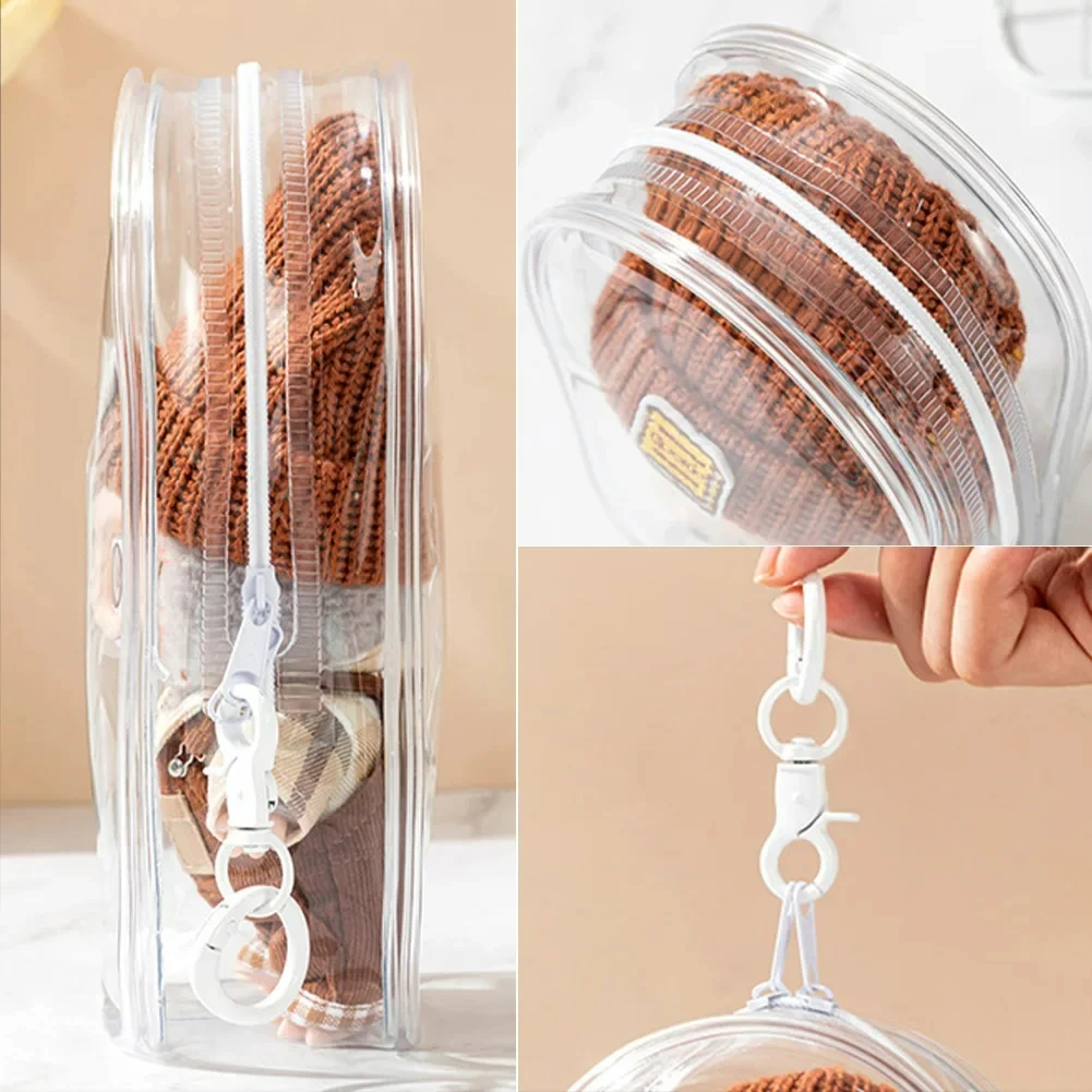 Colorful Pvc Transparent Out Bag Protector Case Organizer Box Keychain Doll Accessories for 17cm Dolls Outdoor Display Bag