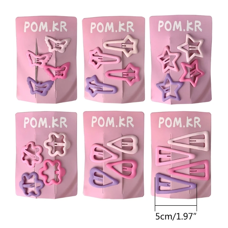 여자를위한 24pcs 금속 머리핀 팩, 스타/하트/꽃 모양 헤어 바레트 모듬 디자인의 귀여운 헤어 클립