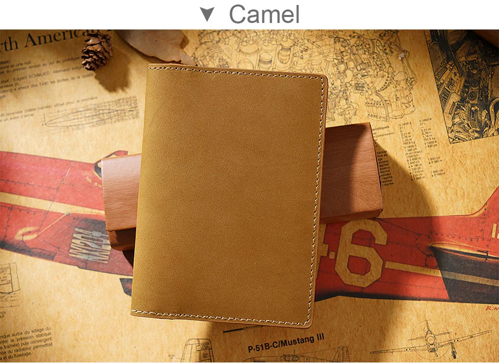 Neu eingetroffen: Reisepasshülle aus echtem gewachstem Leder, solides Kredit-ID-Kartenetui, Business-Unisex-Reisebrieftasche – Detail 6