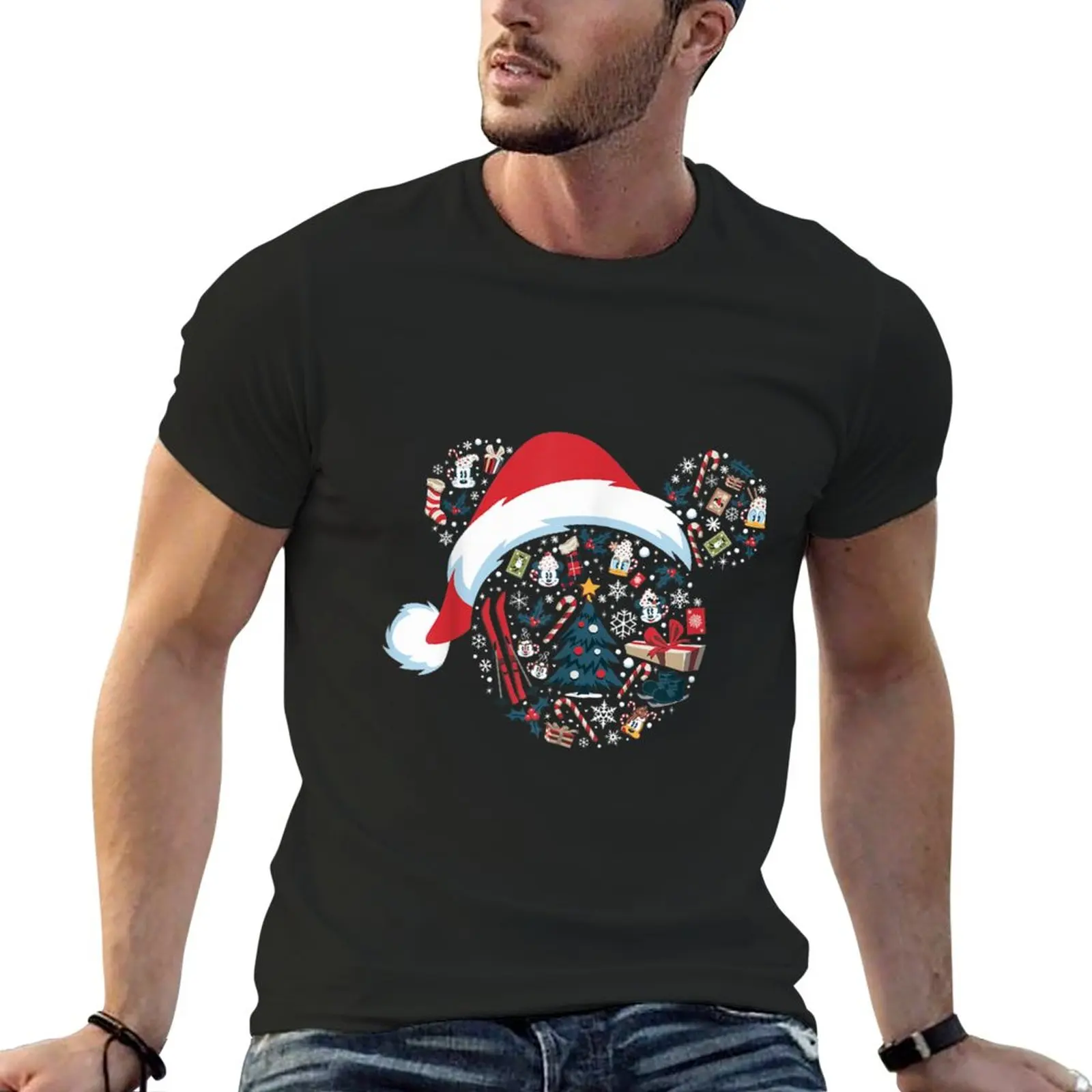 Mouse Icon Winter Lodge T-Shirt Cute Tops Plus Size T-Shirt Mens T-Shirt Pack
