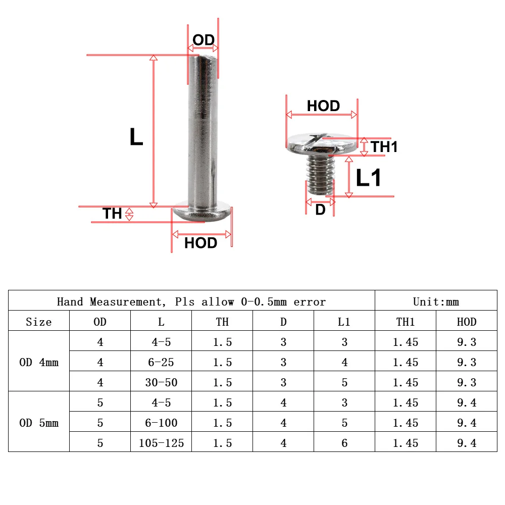 Binding Column Kit Binding Column Kit Chicago Screw Combination Nail Metal Rivet Button Phillips Belt Metal Binding Snap Nut