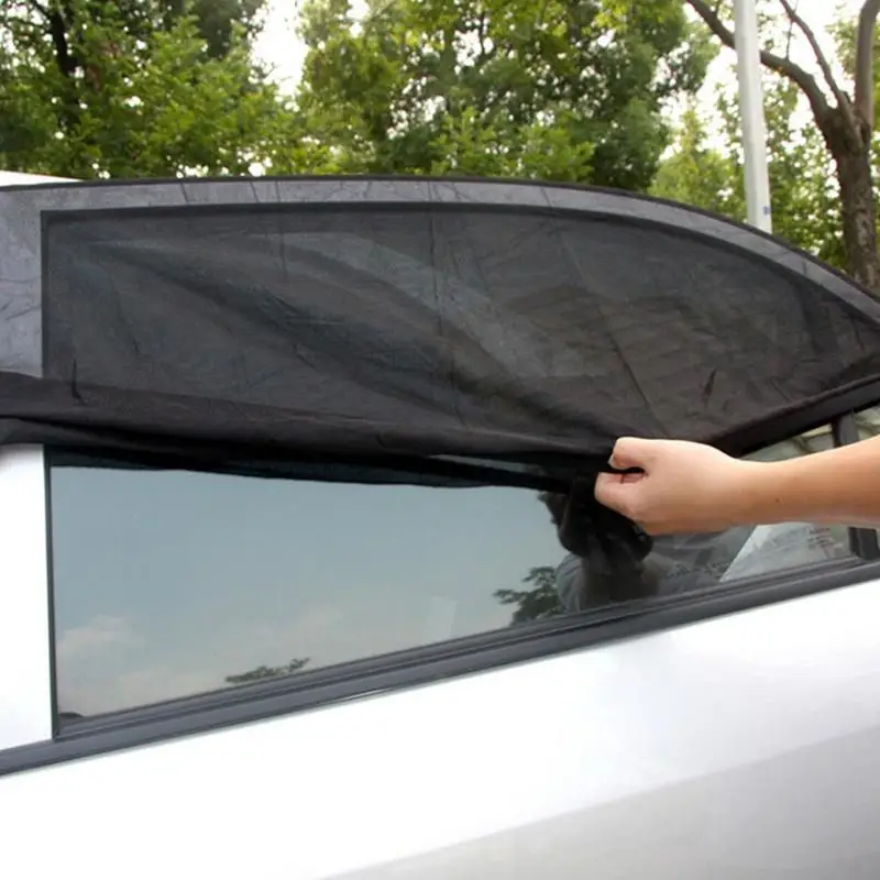 Thermal Insulation Sunshade Breathable Car Side Window Sunshade Curtains Auto Mosquito Curtain Clear Rear View Mirror Effect