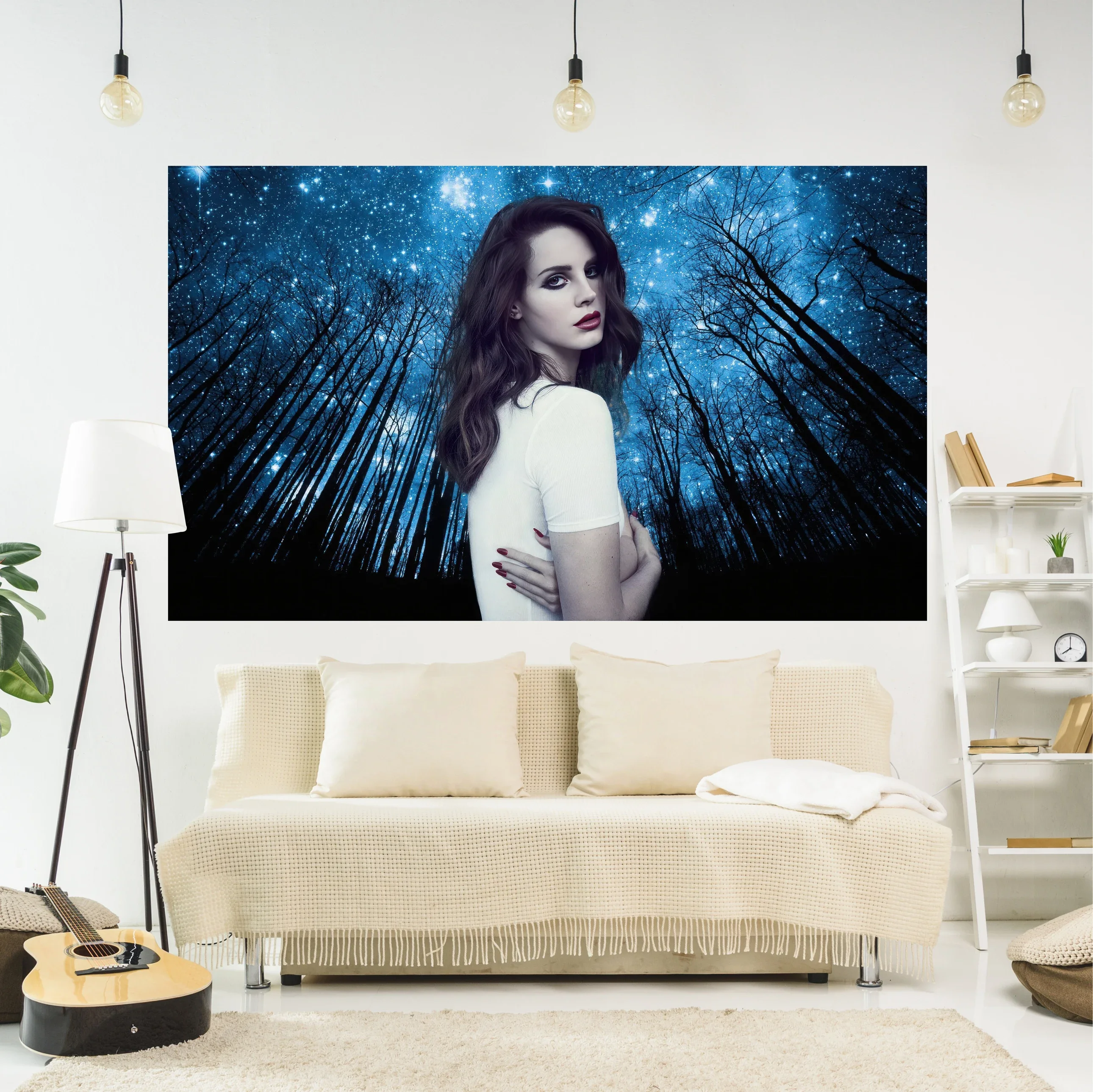 Lana Del Rey Poster Tapestry Wall Decor Hippie Rapper Smoking Printed Art Aesthetic Bedroom Or Home For Decoration