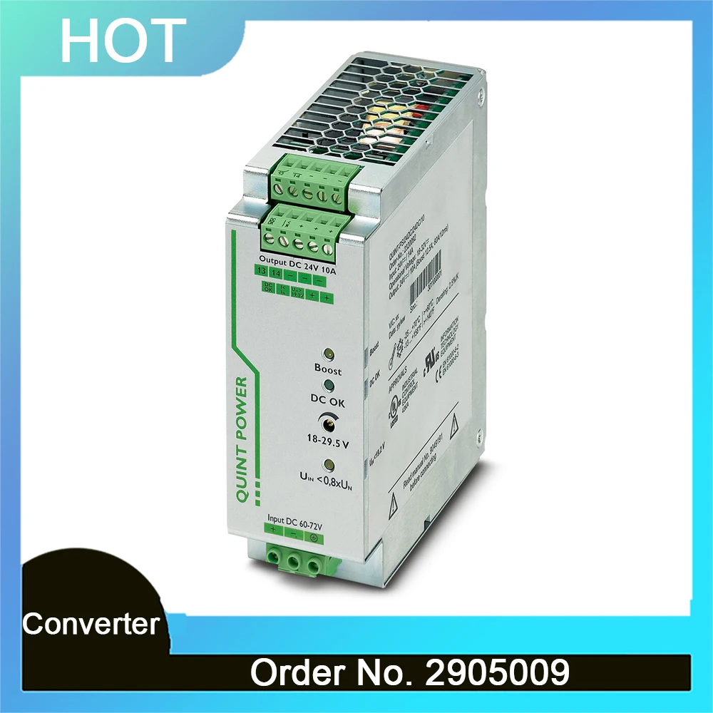 High Quality 2905009 QUINT-PS/60-72DC/24DC/10 QUINT POWER DC/DC Converter 24VDC/10A Fast Ship 2 High Quality 2905009 QUINT PS 60 72DC 24DC 10 QUINT POWER DC DC Converter 24VDC 10A