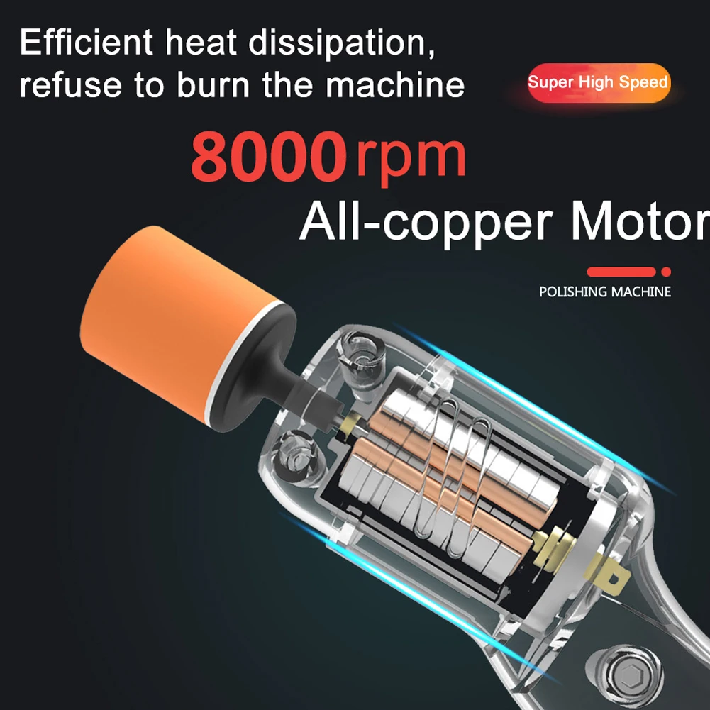 Car Polisher Adjustable Speed Small Car Sander 8000RPM Electric Waxer Polisher Electric Beauty Scratch Remover Maintenance