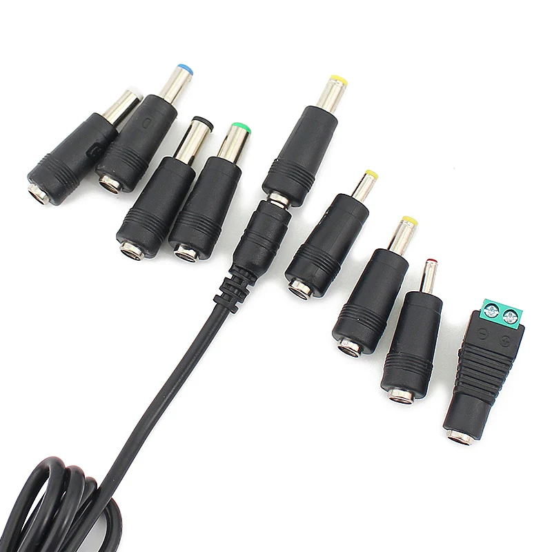 Power Adapter Universal 5.5MM*2.1MM 2.5MM AC DC JACK 8 Plug Power Adapter Connector Kits For Laptop Power Supply Plug Jack Sets 8PCS/10PCS
