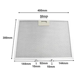 1pcs Stainless Steel Silver Cooker Hood Filters Metal Mesh Extractor Vent Filter 400 X 300 X 9mm Heating Cooling Vents